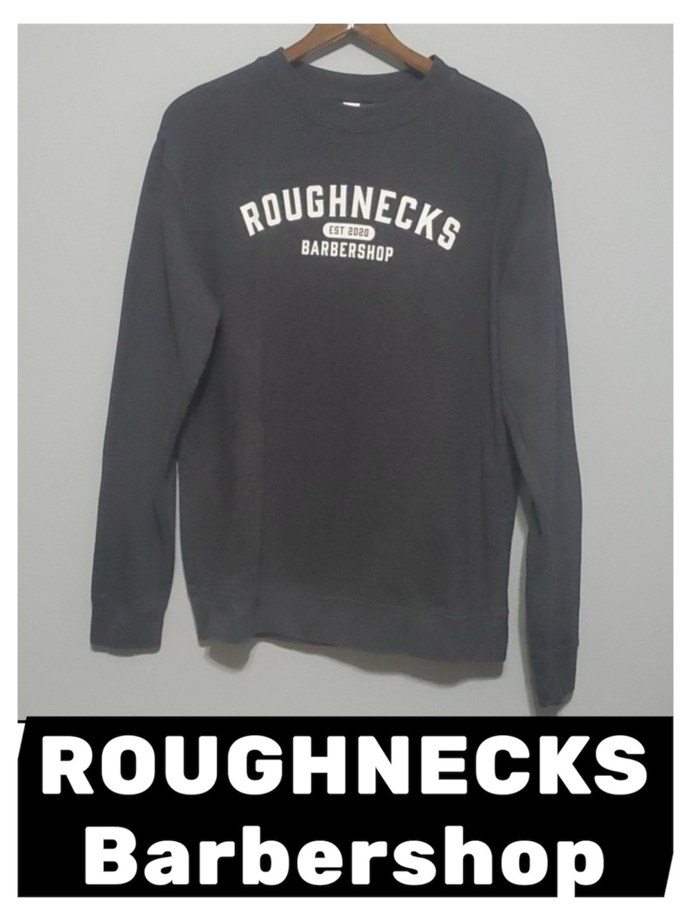 Independent Trading Company mens size large grey white roughnecks barbershop